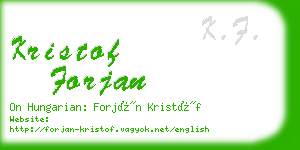 kristof forjan business card